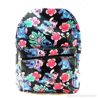 Disney Lilo and Stitch Allover Black 16 Girls Large School Backpack
